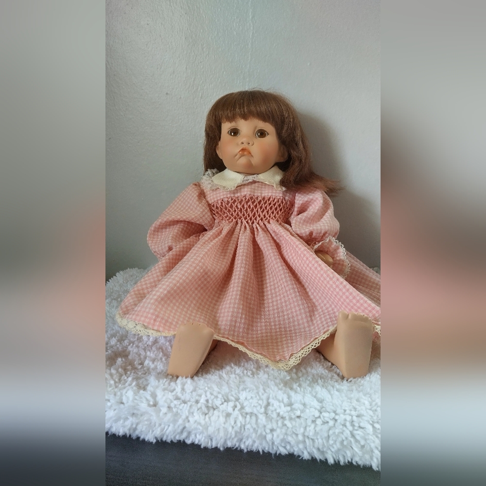 Vintage 1996 Porcelain 18" Toddler Doll By Cindy Marscher Rolle